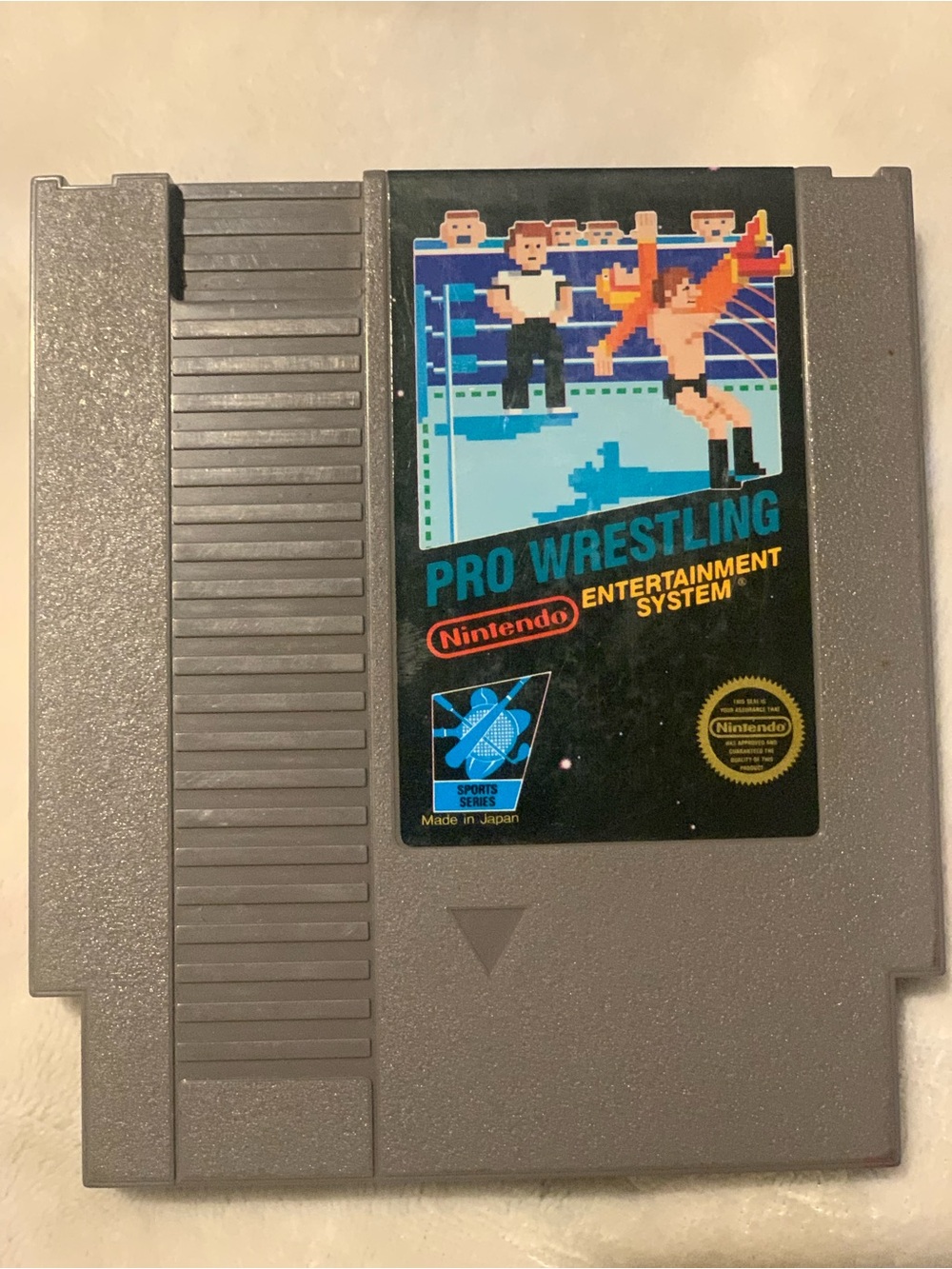 Nintendo Pro Wrestling NES Cartridge - Gray, Black, Blue